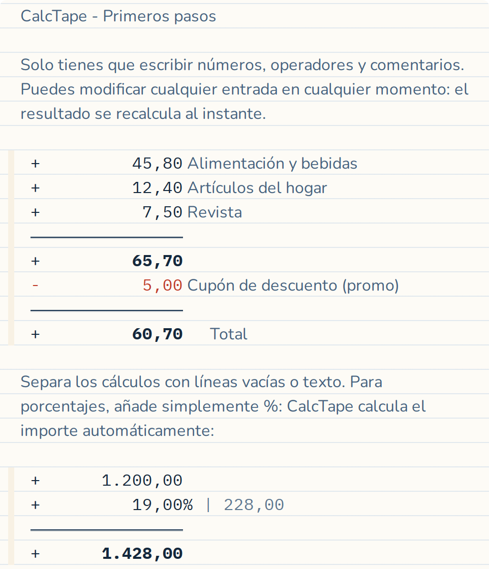 Los porcentajes se calculan automáticamente