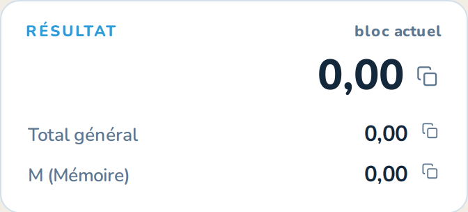Le panneau de résultat