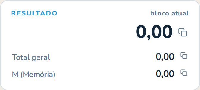 O painel de resultado